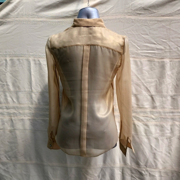 Dolce and Gabbana Gold Pintuck Blouse - Picture 7 of 11